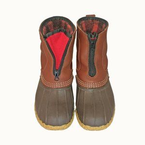 L.L. Bean Brown Front Zip Fleece Lined Bean Boots - Size 9